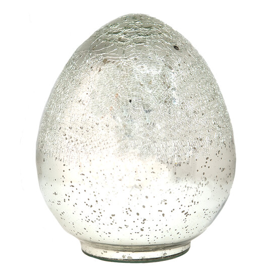 Clayre &amp; Eef | Decoratie Beeld Ei Zilverkleurig &oslash; 15x20 cm | 6GL3529L