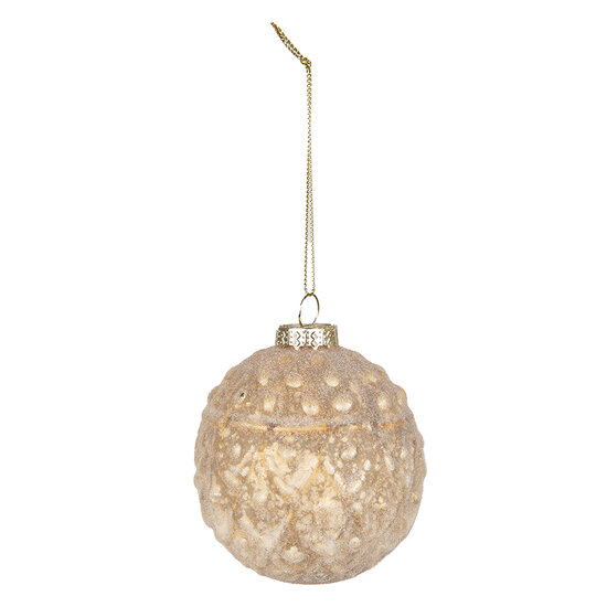 Clayre &amp; Eef | Kerstballen set van 4 Geel &oslash; 10x10 cm | 6GL4135