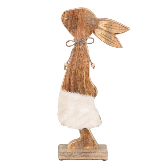 Clayre &amp; Eef | Decoratie Beeld Konijn Bruin, Wit 18x6x40 cm | 6H2155