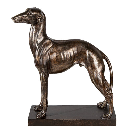 Clayre &amp; Eef | Decoratie Beeld Hond Koperkleurig, Bruin 27x11x31 cm | 6PR3397