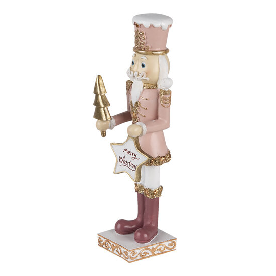 Clayre & Eef | Decoratie Beeld Notenkraker Roze 9x7x22 cm | 6PR3479