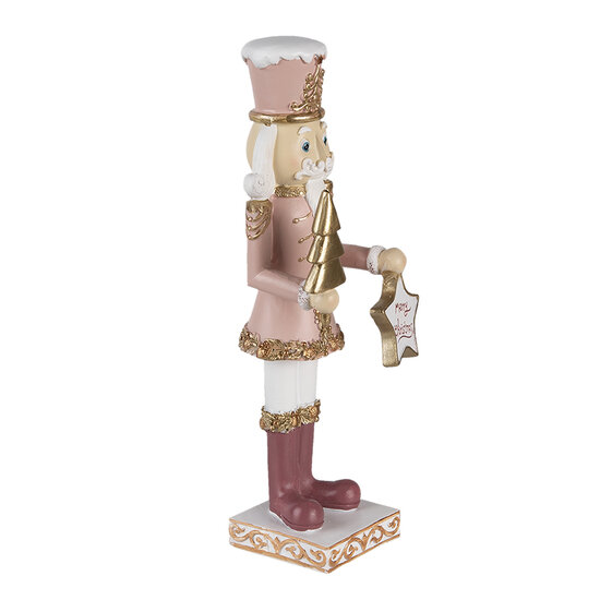 Clayre & Eef | Decoratie Beeld Notenkraker Roze 9x7x22 cm | 6PR3479