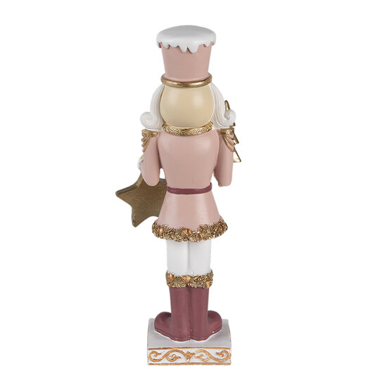 Clayre & Eef | Decoratie Beeld Notenkraker Roze 9x7x22 cm | 6PR3479