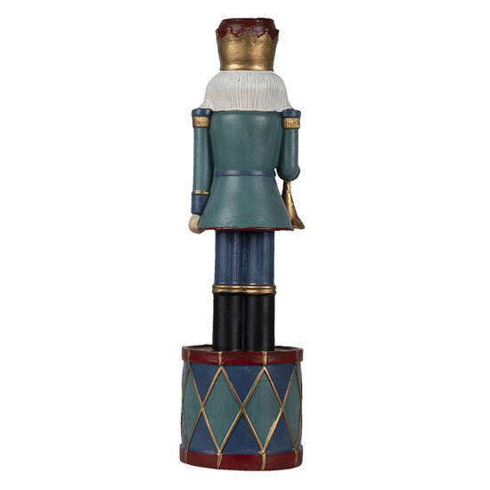 Clayre &amp; Eef | Decoratie Figuur Notenkraker Groen, Blauw &oslash; 7x26 cm | 6PR3522