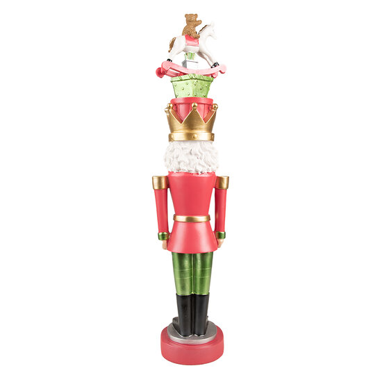 Clayre &amp; Eef | Kerstdecoratie Beeld Notenkraker Roze Groen 12x10x50 cm | 6PR3793