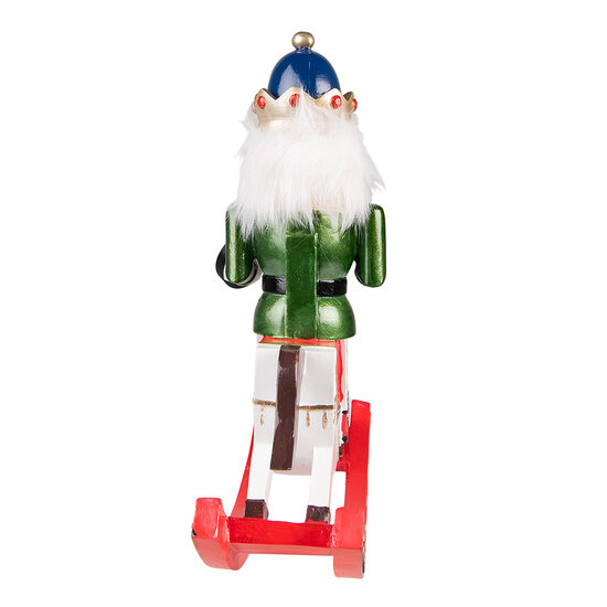 Clayre &amp; Eef | Kerstdecoratie Beeld Notenkraker Wit Groen 24x7x29 cm | 6PR3814