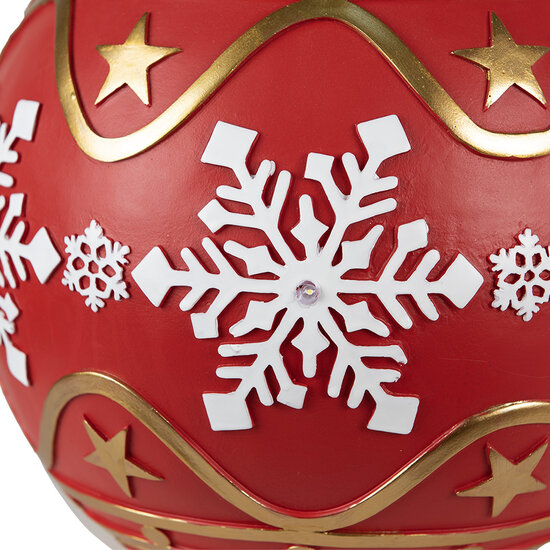 Clayre &amp; Eef | Decoratie Kerstbal met LED Rood Goudkleurig &oslash; 31x33 cm / 3xAAA | 6PR3889