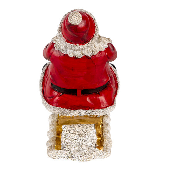 Clayre &amp; Eef | Kerstdecoratie Beeld Kerstman Rood, Bruin 24x8x16 cm | 6PR4710