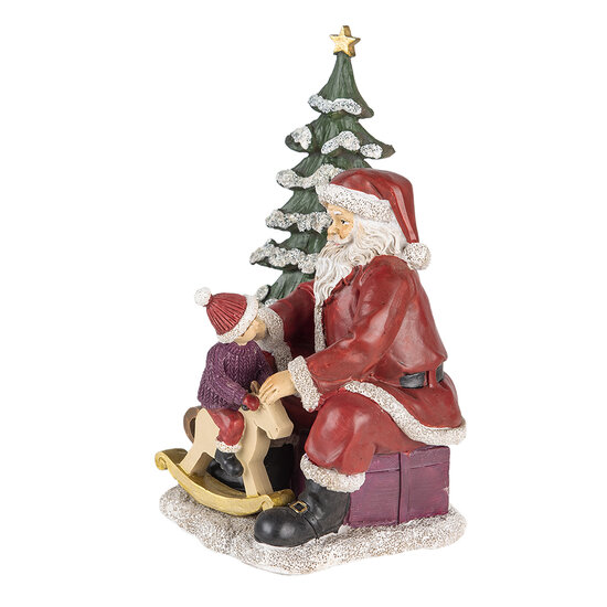 Clayre & Eef | Kerstdecoratie Beeld Kerstman Rood, Groen 16x13x22 cm | 6PR4714