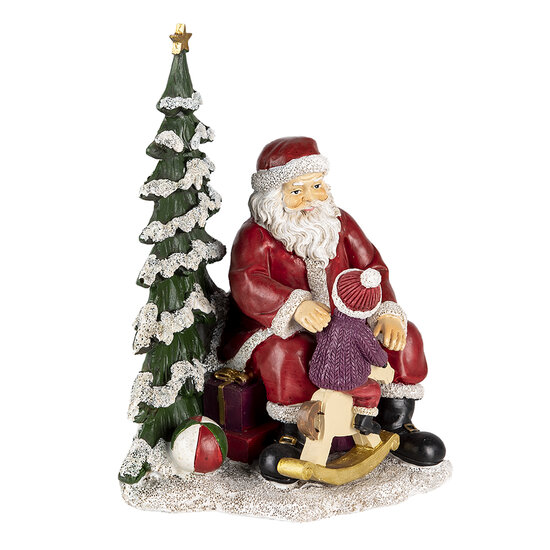 Clayre & Eef | Kerstdecoratie Beeld Kerstman Rood, Groen 16x13x22 cm | 6PR4714