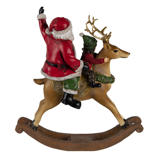 Clayre & Eef | Kerstdecoratie Beeld Kerstman Rood, Groen 20x7x22 cm | 6PR4716