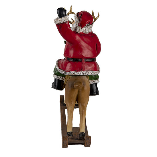 Clayre & Eef | Kerstdecoratie Beeld Kerstman Rood, Groen 20x7x22 cm | 6PR4716