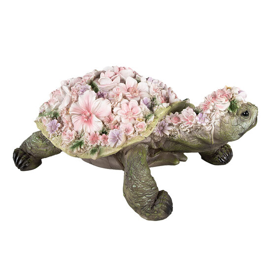 Clayre &amp; Eef | Decoratie Schildpad Roze, Groen 34x21x14 cm | 6PR4884