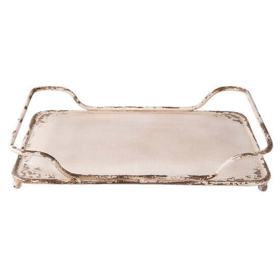Clayre & Eef | Decoratief Dienblad Wit 44x32x8 cm | 6Y2642M