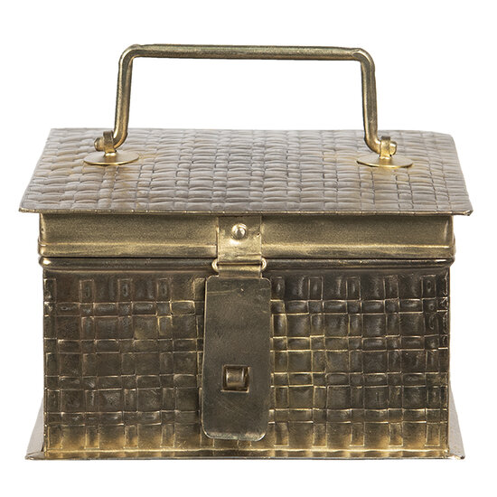 Clayre &amp; Eef | Decoratief Opbergdoosje Koperkleurig 17x17x10 cm | 6Y4047