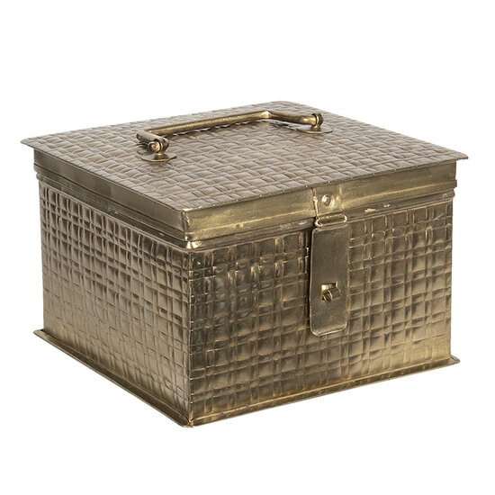 Clayre &amp; Eef | Decoratief Opbergdoosje Koperkleurig 19x19x13 cm | 6Y4048