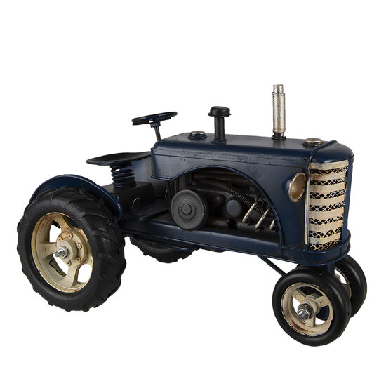 Clayre &amp; Eef | Decoratie Miniatuur Tractor Blauw 25x15x18 cm | 6Y4611