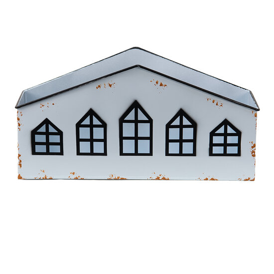 Clayre &amp; Eef | Theelichthouder Huis Wit 36x12x18 cm | 6Y4653
