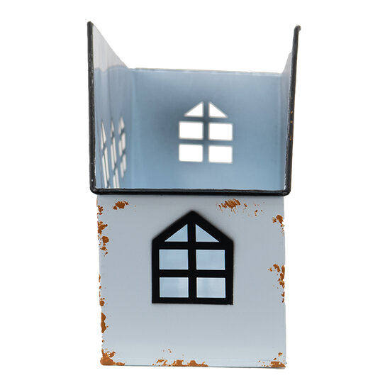 Clayre &amp; Eef | Theelichthouder Huis Wit 36x12x18 cm | 6Y4653