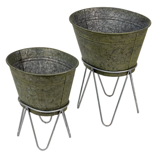 Clayre & Eef | Planthouder Grijs 46x38x26/56 / 37x31x23/43 cm | 6Y4884