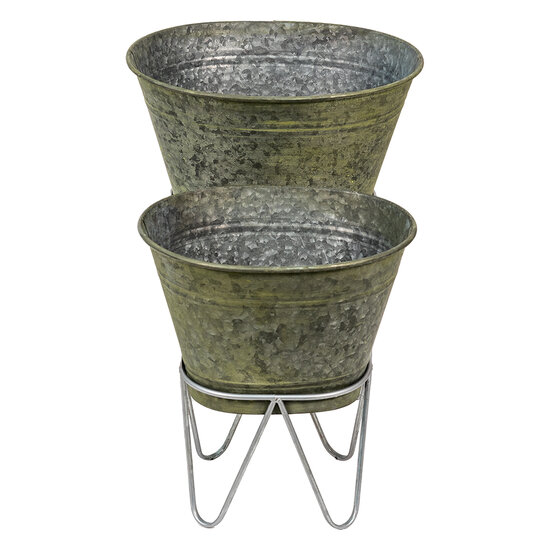 Clayre & Eef | Planthouder Grijs 46x38x26/56 / 37x31x23/43 cm | 6Y4884