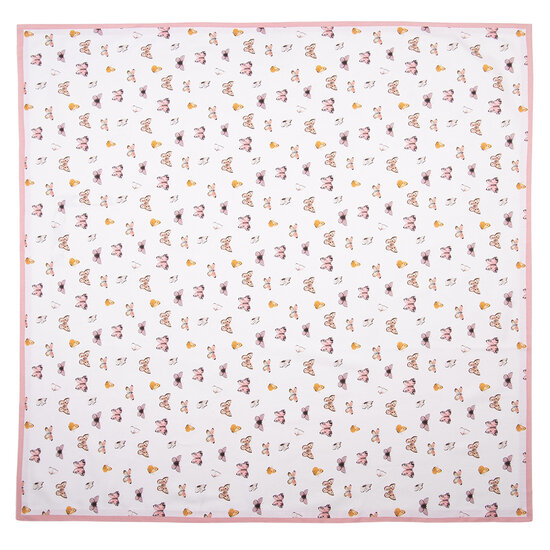 Clayre &amp; Eef | Vierkant Tafelkleed Beige Roze 150x150 cm | BPD15