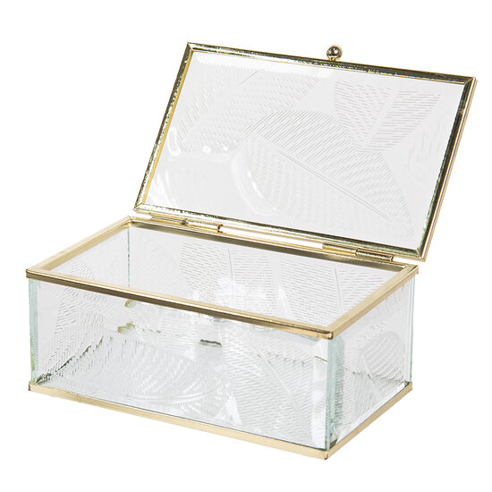 Clayre & Eef | Glazen Sieradendoos Transparant 14x8x6 cm | C6GL0020S