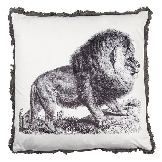 Clayre &amp; Eef | Sierkussen Wit, Grijs 45x45x4 cm | KG023.097
