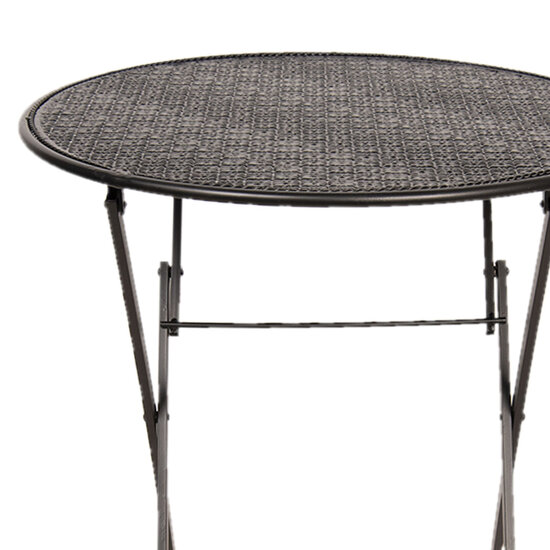 Clayre &amp; Eef | Bistroset Bistrotafel Bistrostoel 3-delig Zwart &oslash; 60x70 / 40x40x92 cm (2) | 5Y0635