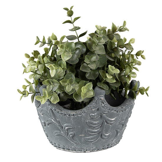 Clayre &amp; Eef | Bloempot kroon Grijs 18x17x12 cm | 6TE0481M