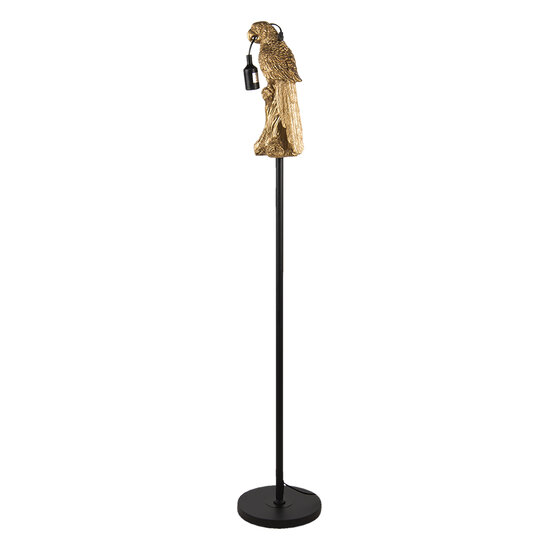 Clayre &amp; Eef | Vloerlamp Papegaai Goudkleurig &oslash; 25x139 cm E27/max 1x60W | 5LMP343