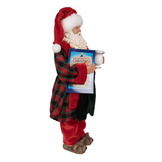 Clayre &amp; Eef | Kerstdecoratie Kerstman Rood 16x8x28 cm | 65222