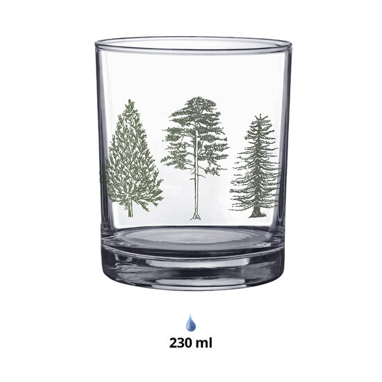 Clayre &amp; Eef | Waterglas Transparant Groen &oslash; 7x9 cm / 230 ml | NPTGL0001