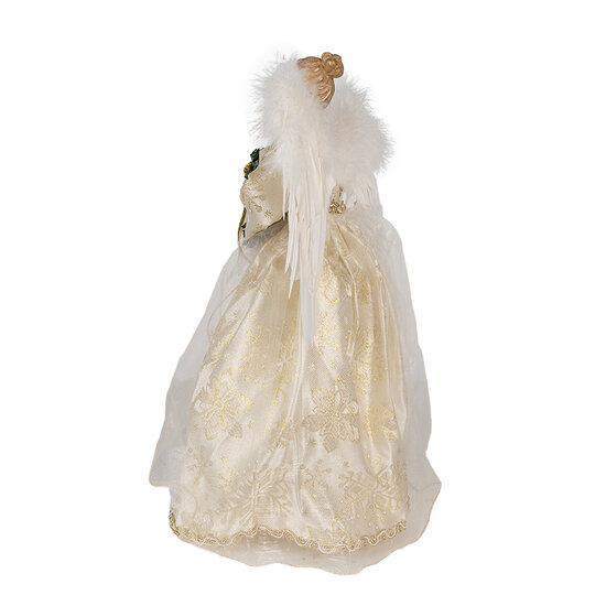 Clayre & Eef | Decoratie Beeld Engel Wit 28x16x46 cm | 65219