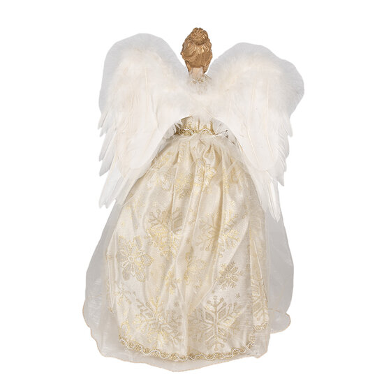 Clayre & Eef | Decoratie Beeld Engel Wit 28x16x46 cm | 65219