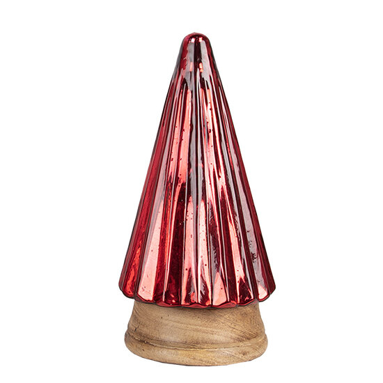 Clayre &amp; Eef | Kerstdecoratie Kerstboom Rood &oslash; 11x20 cm | 65236S