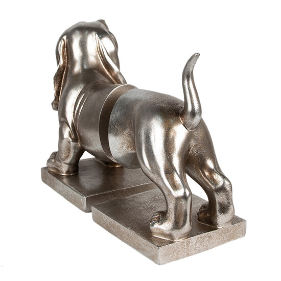 Clayre & Eef | Boekensteunen Set van 2 Hond Zilverkleurig 36x12x19 cm | 6PR3861