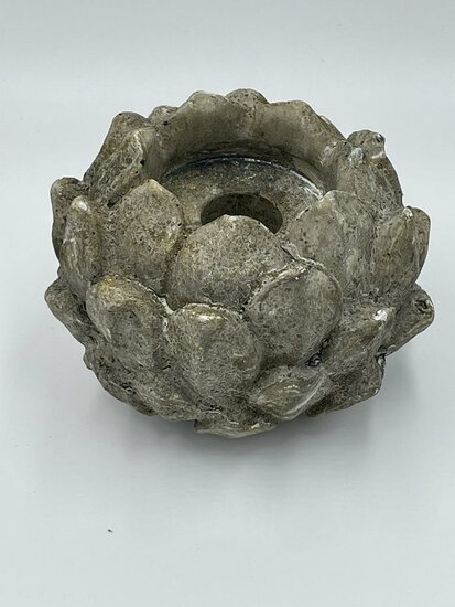  Waxinelichthouder artisjok stonegrey grijs steen 8x11 cm| 65496 | Home Sweet Home | Stoer &amp; Sober Woonstijl