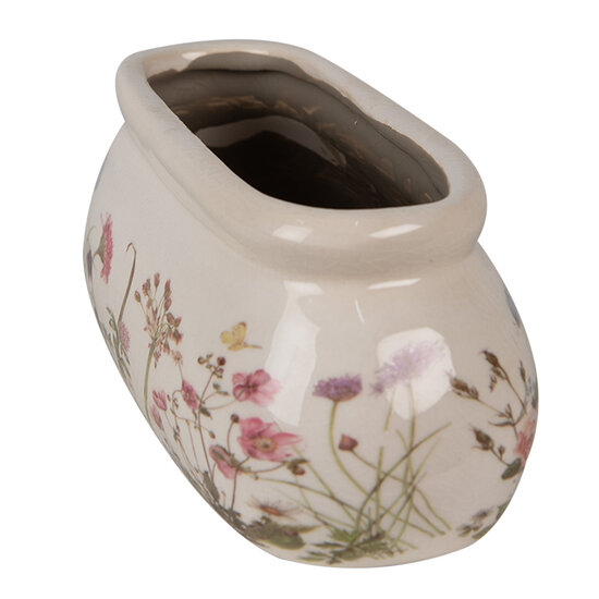 Clayre &amp; Eef | Bloempot Binnen Roze Beige 18x7x7 cm | 6CE1602S