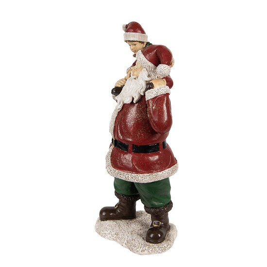 Clayre &amp; Eef | Kerstdecoratie Beeld Kerstman Rood 11x8x23 cm | 6PR3936
