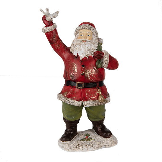 Clayre &amp; Eef | Kerstdecoratie Beeld Kerstman Rood 13x10x23 cm | 6PR3948