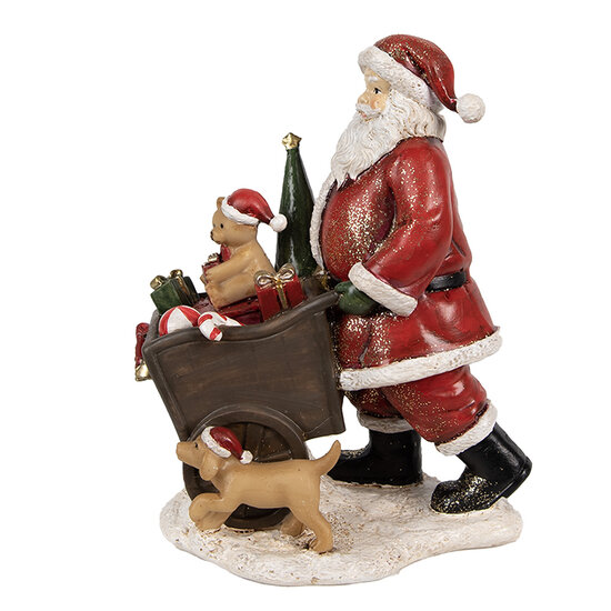 Clayre &amp; Eef | Kerstdecoratie Beeld Kerstman Rood 12x8x15 cm | 6PR4929