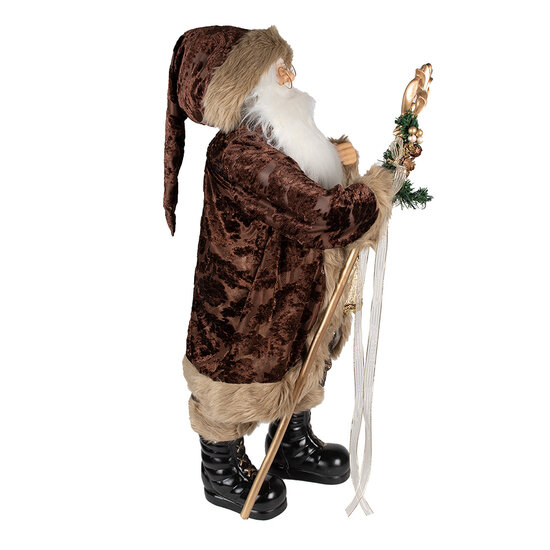Clayre &amp; Eef | Kerstdecoratie Kerstman Bruin Beige 37x29x82 cm | 50763