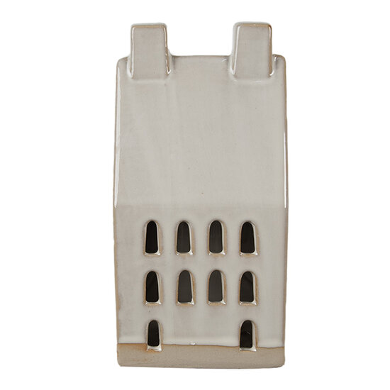 Clayre &amp; Eef | Decoratie Huisje met LED Beige 8x6x15 cm | 6CE1591M