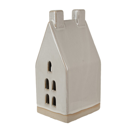 Clayre &amp; Eef | Decoratie Huisje met LED Beige 8x6x15 cm | 6CE1591M