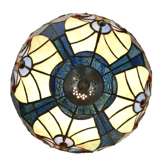 Clayre & Eef | Tiffany Tafellamp Blauw ø 25x40 cm E14/max 1x40W | 5LL-6306