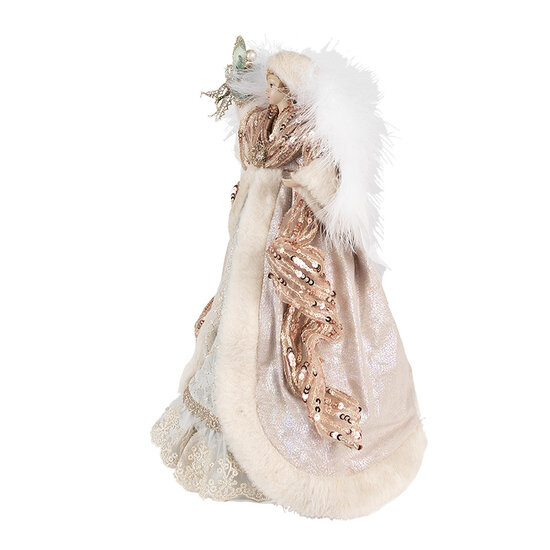 Clayre & Eef | Decoratie Beeld Engel Beige Roze 21x12x35 cm | 65261