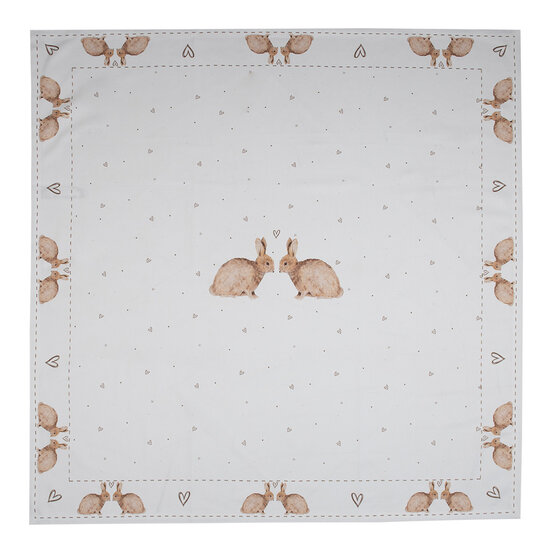 Clayre &amp; Eef | Vierkant Tafelkleed Beige Bruin 100x100 cm | BSLC01