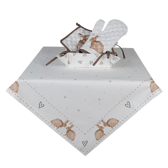 Clayre &amp; Eef | Ovenhandschoen Beige Bruin 18x30 cm | BSLC44