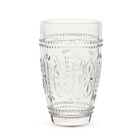 Dekoratief | Drinkglas helder m/reliefpatroon, 7x75x12cm | A180281